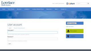 User account | Lovelace Health System in New Mexico