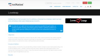 Loveleap Mobile Payments Case Study - txtNation