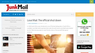 Love Mail: The official shut down | Junk Mail Blog