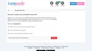 How do I create my Lovepedia account? • Lovepedia