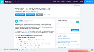 Where Can I Use My Synchrony Credit Card? - WalletHub
