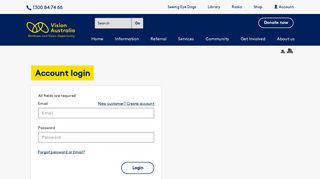 Account login Vision Australia. Blindness and low vision services