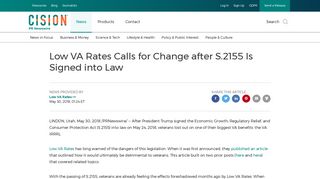 Low VA Rates Calls for Change after S.2155 Is Signed into Law