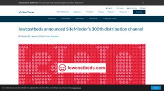 lowcostbeds announced SiteMinder's 300th distribution channel