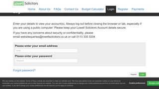 Login - Lowell Solicitors