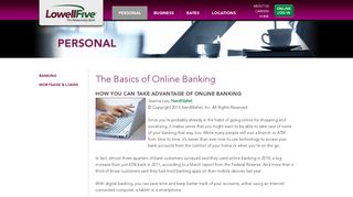 The Basics of Online Banking - Lowell Five Bank