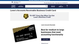 Lowe's Accounts Receivable Business Credit Card - Lowe's For Pros