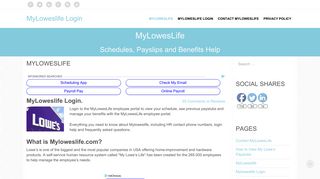 Myloweslife Employee Login - My Lowe's Life - www.myloweslife.com