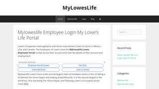 Myloweslife Employee Login My Lowe's Life Portal