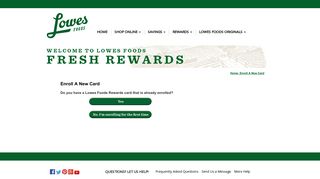 Enroll A New Card - Lowes Foods Rewards : Good for You