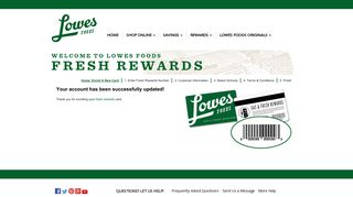 Your account has been successfully updated! - Lowes Foods Rewards ...