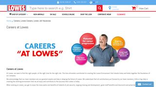 Careers, Lowes Careers, Lowes Job Vacancies | Lowes Menswear