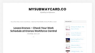 Lowes Kronos – Check Your Work Schedule at Kronos Workforce ...