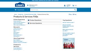 My Store Experience FAQs - Lowe's