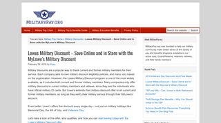 Lowes Military Discount - Save Online and in Store w/ MyLowe's ...