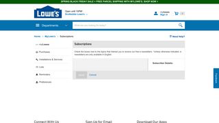 Lowe's: Subscriptions