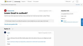 Lowes Email in outlook? - Microsoft Community