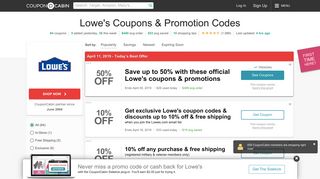 50% Off Lowe's Coupons & Promotion Codes - February 2019