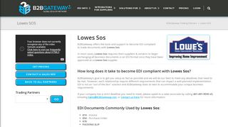 Lowes SOS | B2BGateway