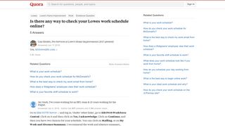 Is there any way to check your Lowes work schedule online? - Quora
