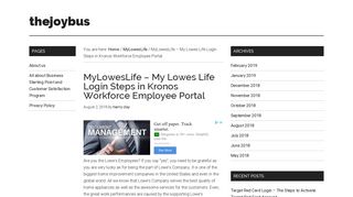 MyLowesLife – My Lowes Life Login Steps in Kronos Workforce ...