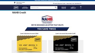 NAHB Credit - Lowe's for Pros