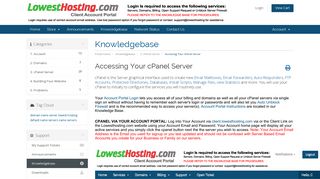 Accessing Your cPanel Server - Knowledgebase - Lowesthosting.com