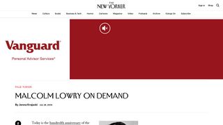 Malcolm Lowry on Demand | The New Yorker