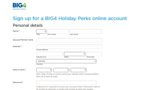 Sign up for a BIG4 Holiday Perks online account - BIG4 Holiday Parks
