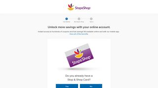Sign Up - Stop and Shop