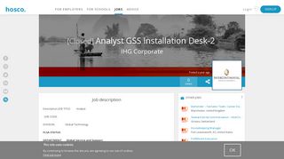 Analyst GSS Installation Desk-2 at IHG Corporate | Hosco