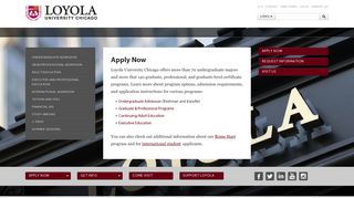Apply Now: Admission: Loyola University Chicago