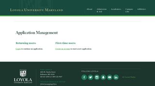 Application Management - Loyola University Maryland