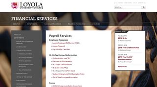 Payroll Services: Finance: Loyola University Chicago