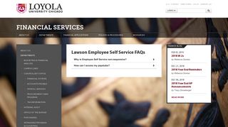 Lawson Employee Self Service FAQs: Finance: Loyola University ...