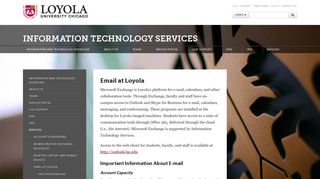 Email at Loyola: Information Technology Services: Loyola University ...