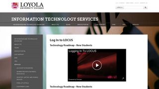 Log In to LOCUS: Information Technology Services: Loyola University ...