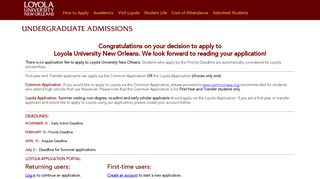 Apply - Admissions - Loyola University New Orleans