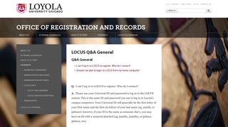 LOCUS Q&A General - Loyola University Chicago