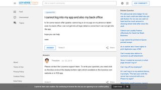 I cannot log into my app and also my back office - Loyverse Community