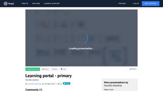 Learning portal - primary by Sunitha Nambiar on Prezi
