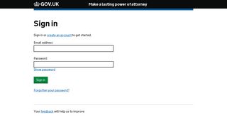 Sign in to your LPA account - Lasting Power of Attorney