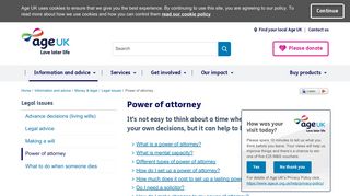 Power of Attorney | Legal issues | Age UK