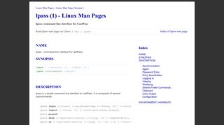 lpass - command line interface for LastPass - Linux Man Pages (1)