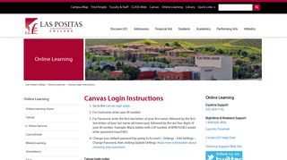 Canvas Login Instructions - Las Positas College