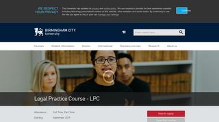 Legal Practice Course - LPC - 2019/20 Entry | Birmingham City ...