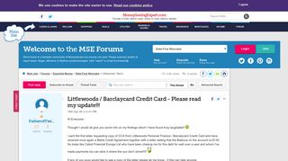 Littlewoods / Barclaycard Credit Card - Please read my update ...