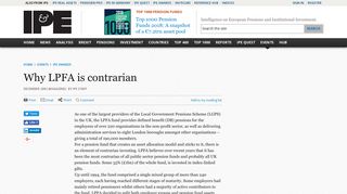 Why LPFA is contrarian | Magazine | IPE - Investment & Pensions ...
