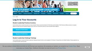 Log In to Your Accounts - Student Leadership Challenge