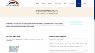 LPL Financial Account View - ACT Advisors